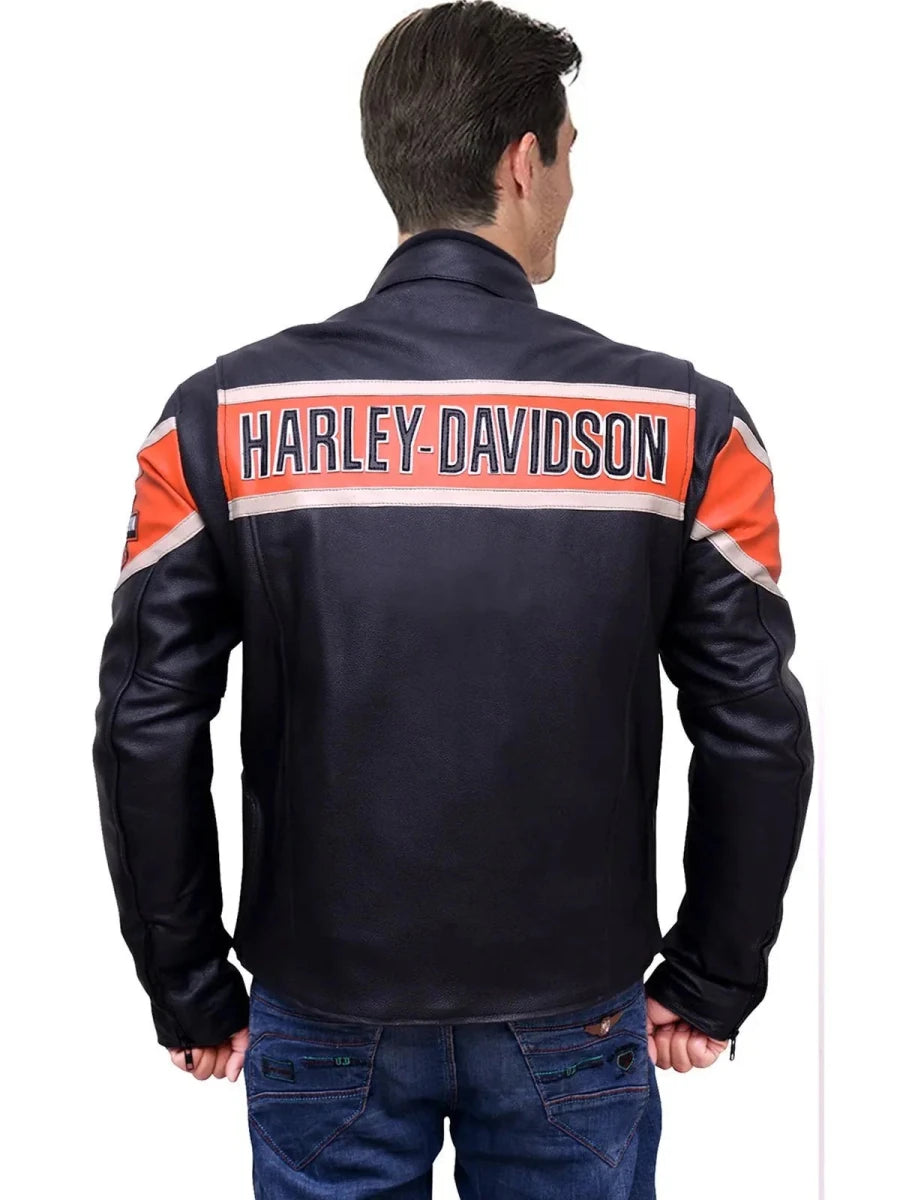 Harley Davidson Biker Genuine Leather Jacket Victoria Lane Style - Vox Leather