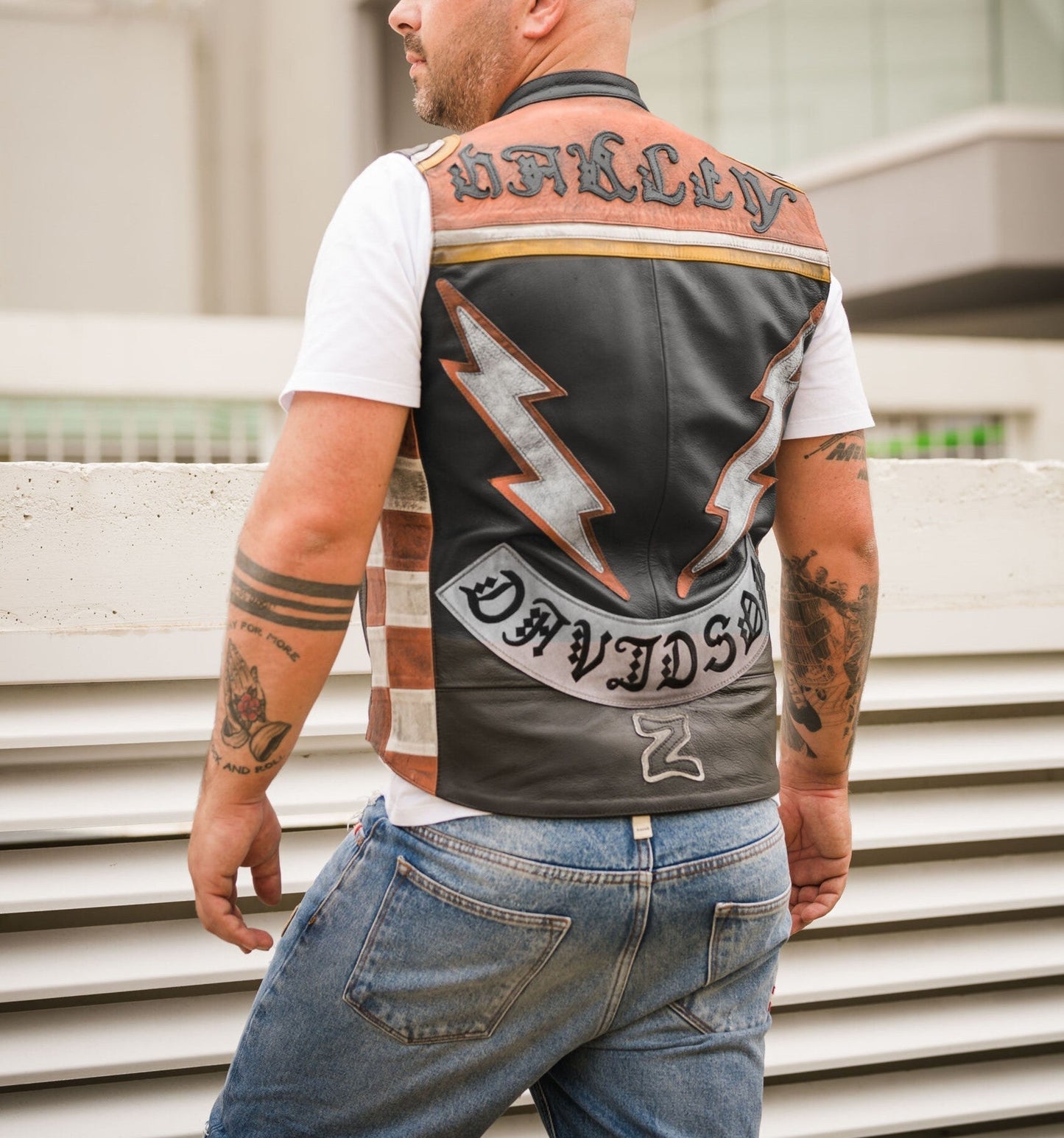 HARLEY DAVIDSON Marlboro Man Vest Leather Jacket - Rare Leather