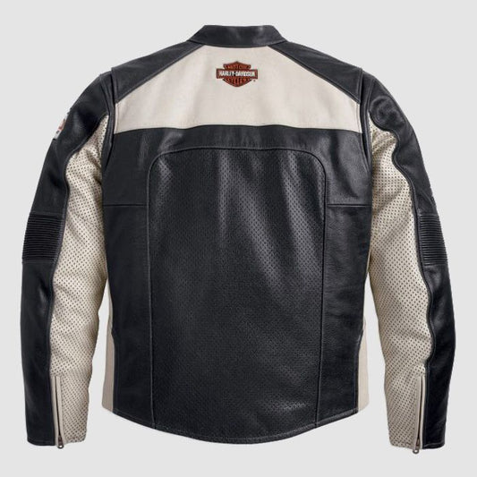 Harley Davidson Men Regulator Perforated Leather Jacket - Vox Leather
