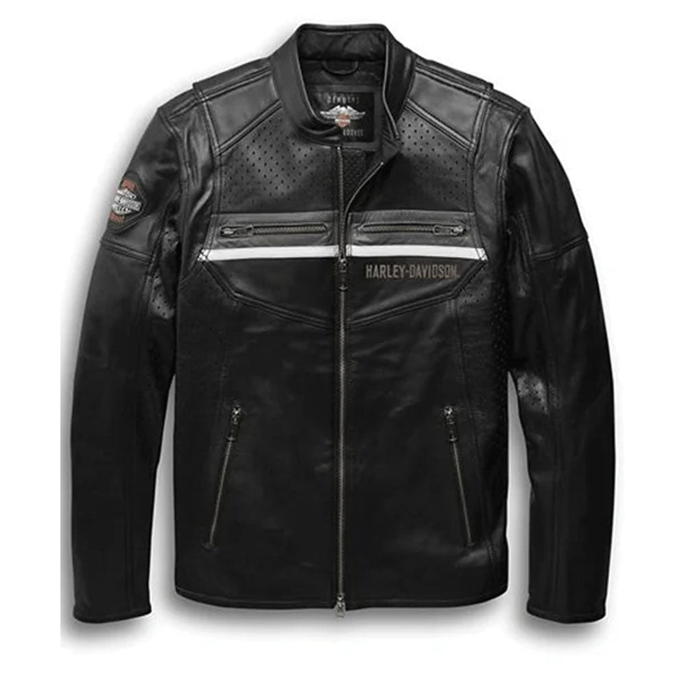 Harley Davidson Men’s Llano Perforated Leather Jacket - Vox Leather