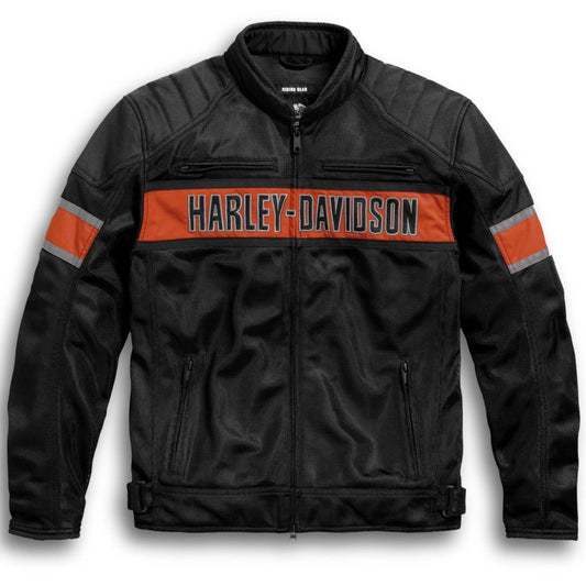 Harley-Davidson Men's Trenton Colorblocked Mesh Riding Jacket - Vox Leather