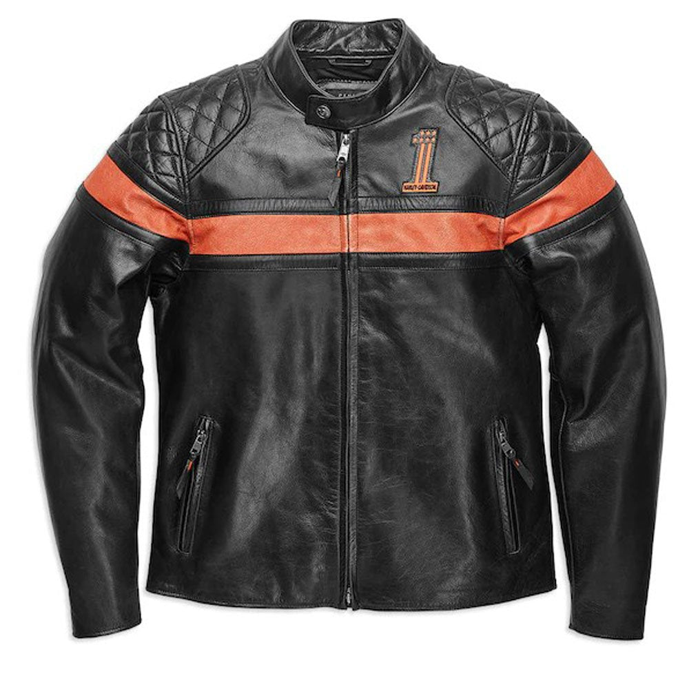 Harley Davidson Men’s Victory Sweep Leather Jacket - Vox Leather