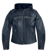 Harley - Davidson Women's Miss Enthusiast Leather Hood Jacket - Rare Leather
