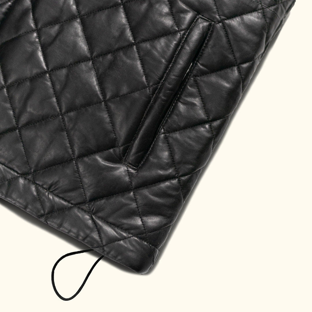 Highlands Quilted Leather Vest | Black - Vox Leather