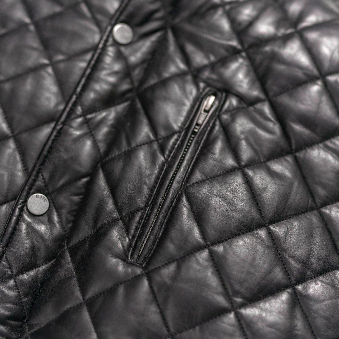 Highlands Quilted Leather Vest | Black - Vox Leather