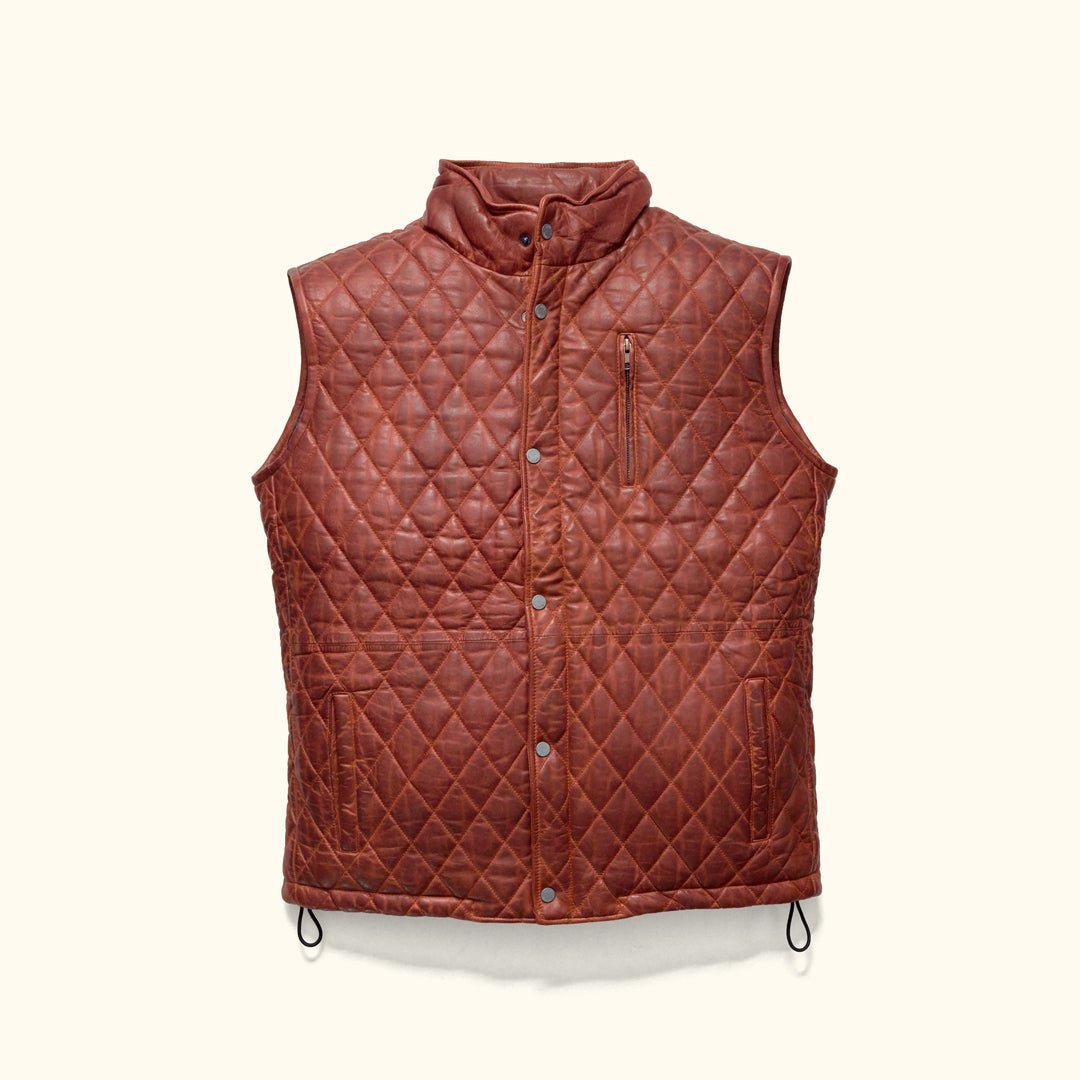 Highlands Quilted Leather Vest - Vox Leather