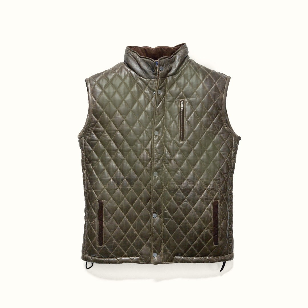 Highlands Quilted Leather Vest - Vox Leather
