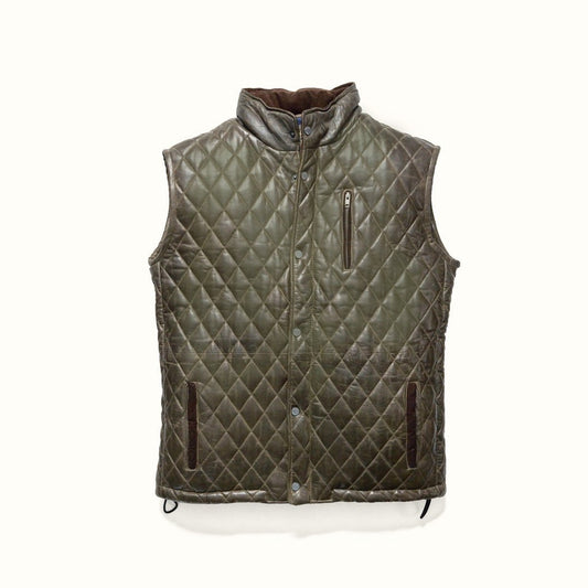 Highlands Quilted Leather Vest - Vox Leather