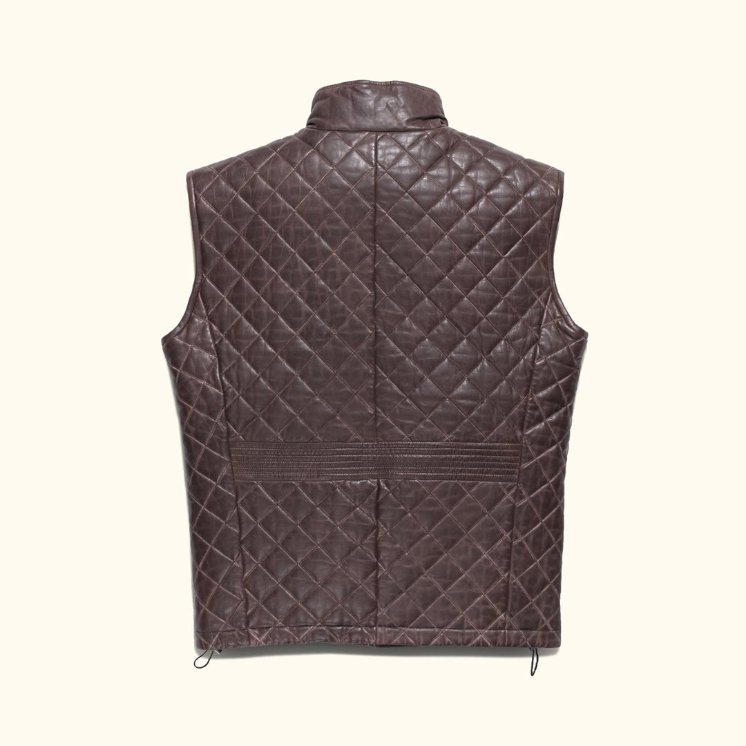 Highlands Quilted Leather Vest - Vox Leather