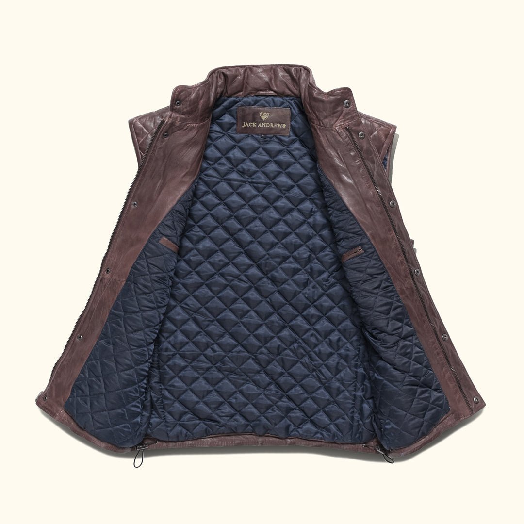 Highlands Quilted Leather Vest - Vox Leather