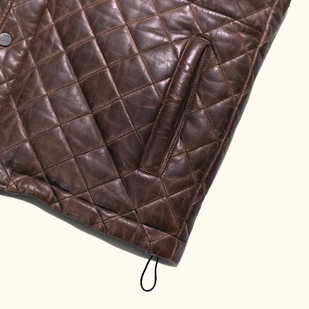 Highlands Quilted Leather Vest - Vox Leather