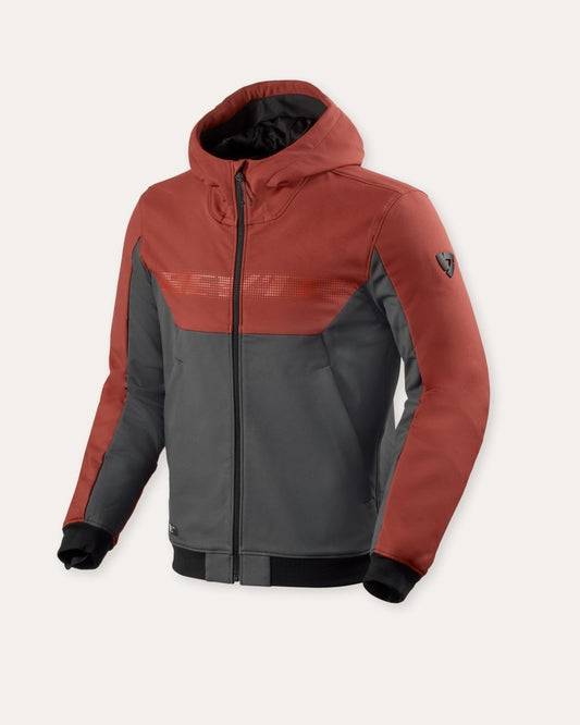 Hoodie Parabolica 2 | Burgundy Red-Grey - Vox Leather