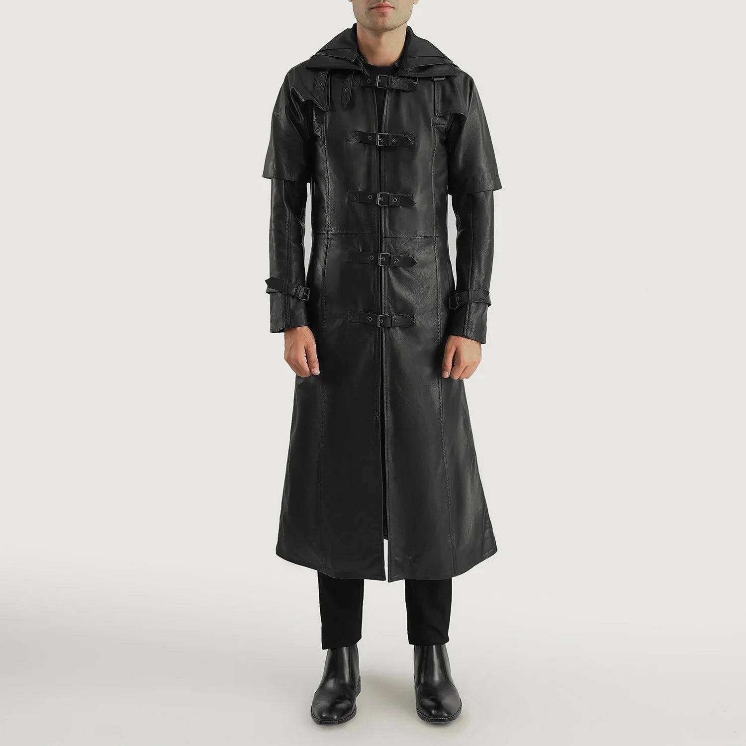 Huntsman Black Hooded Leather Trench Coat - Rare Leather