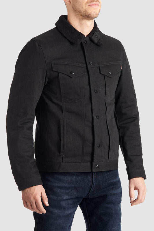 HUSKY JACKET BLACK – Sherpa Trucker Motorcycle Jacket Unisex - Vox Leather