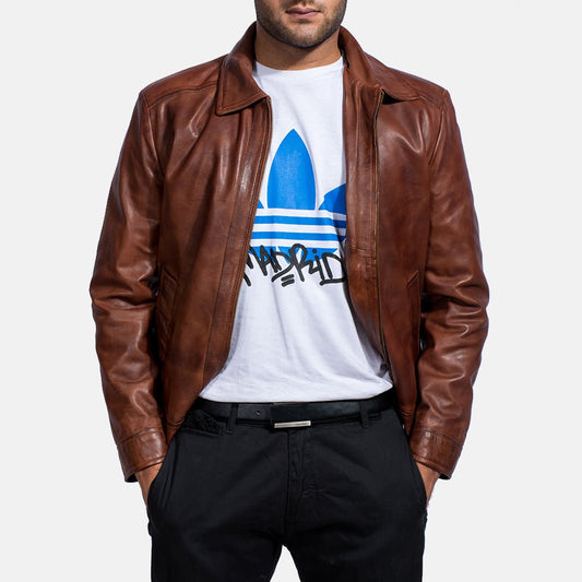 Inferno Brown Leather Jacket For Men - Vox Leather