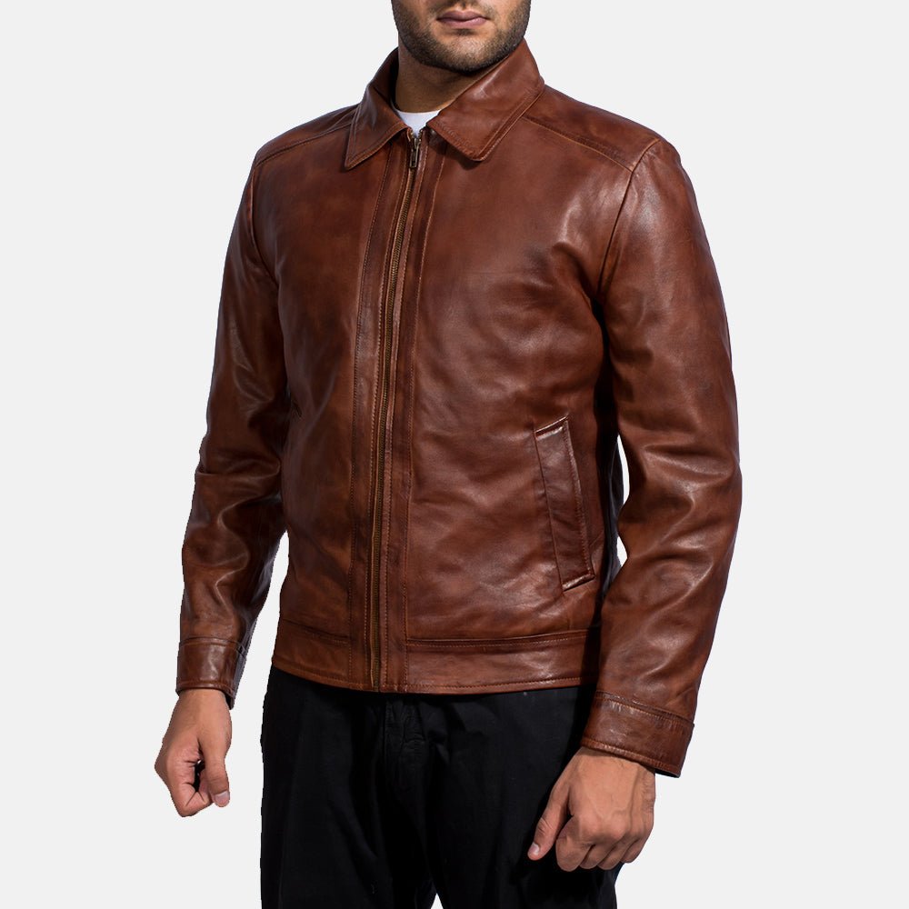 Inferno Brown Leather Jacket For Men - Vox Leather