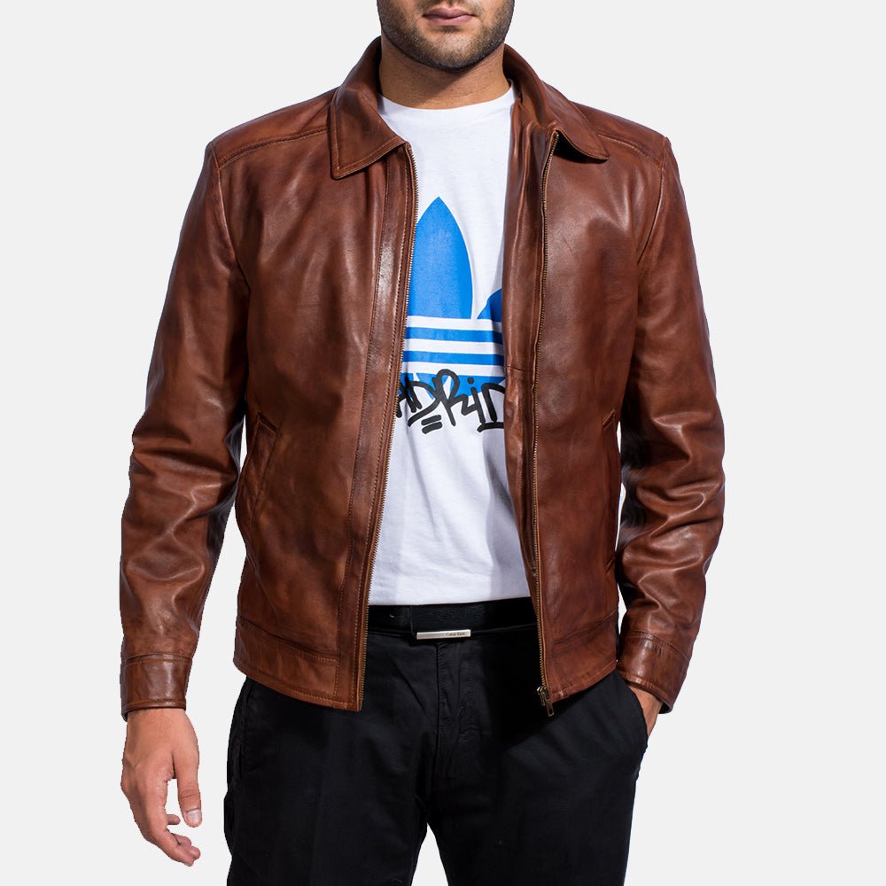 Inferno Brown Leather Jacket For Men - Vox Leather