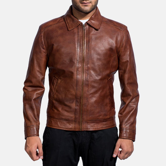 Inferno Brown Leather Jacket For Men - Vox Leather