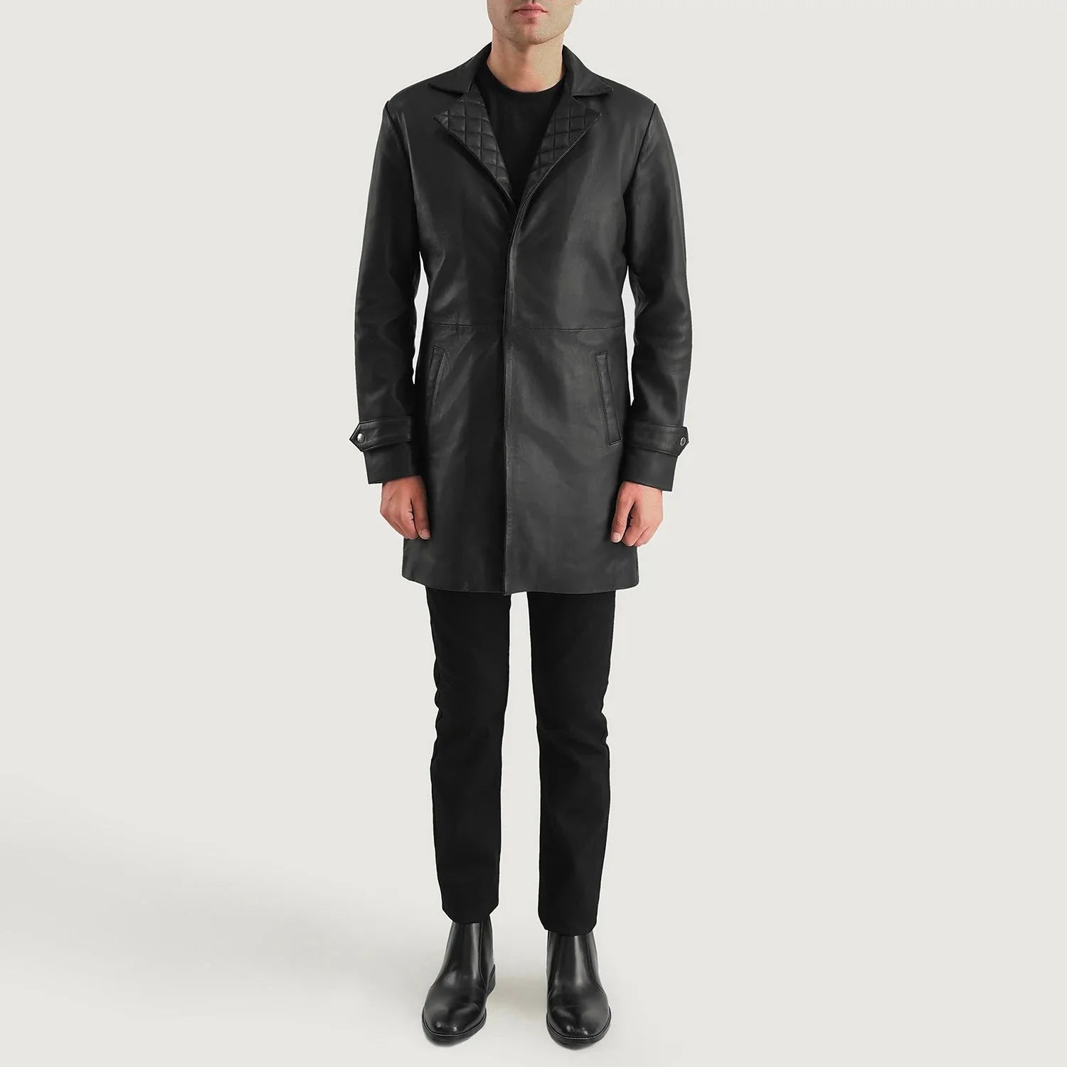 Infinity Black Leather Coat - Rare Leather