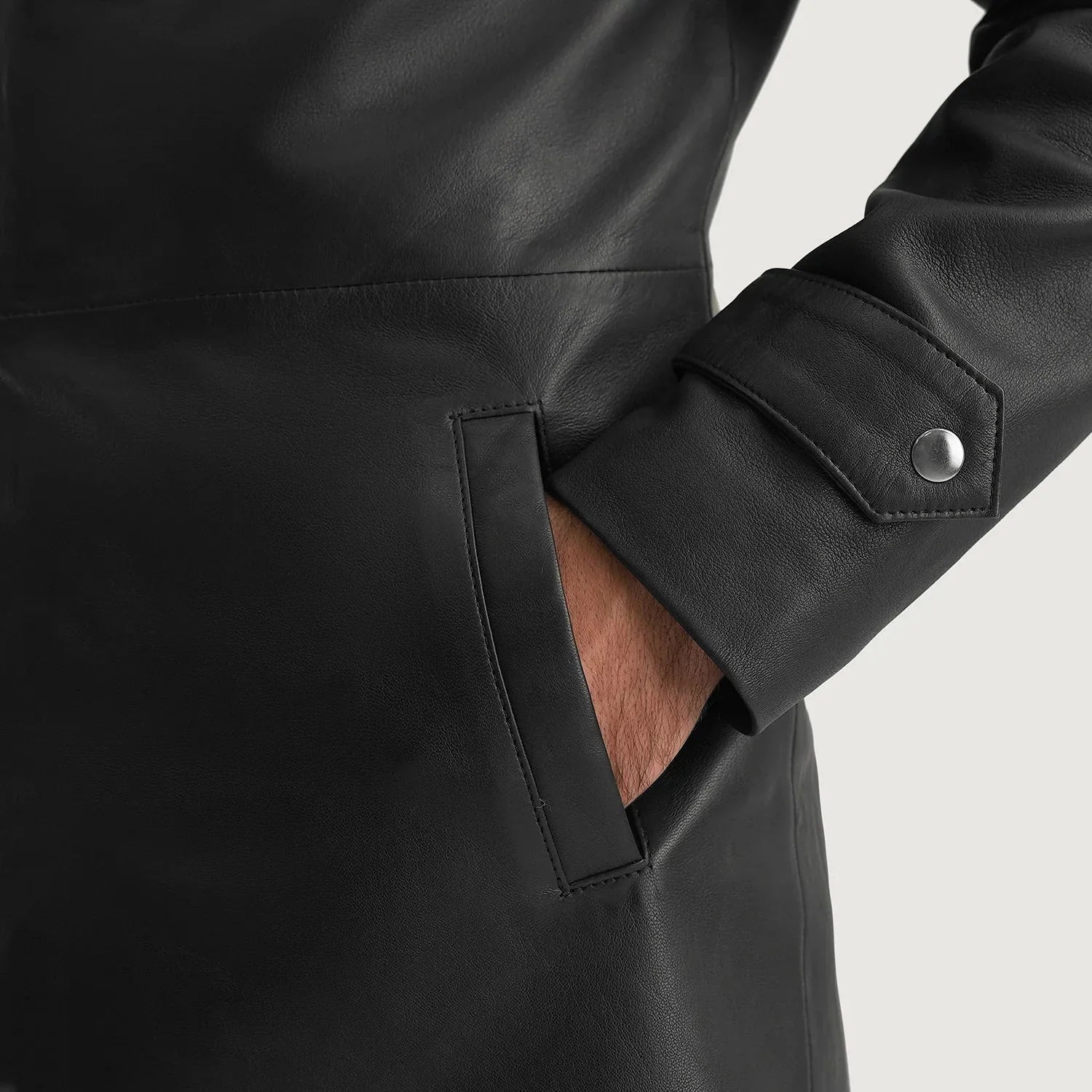 Infinity Black Leather Coat - Rare Leather