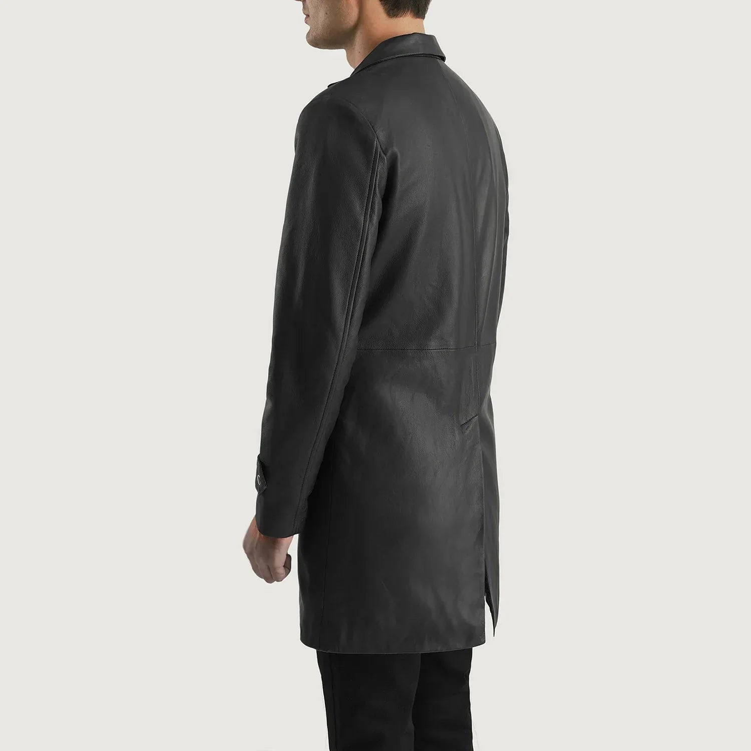 Infinity Black Leather Coat - Rare Leather