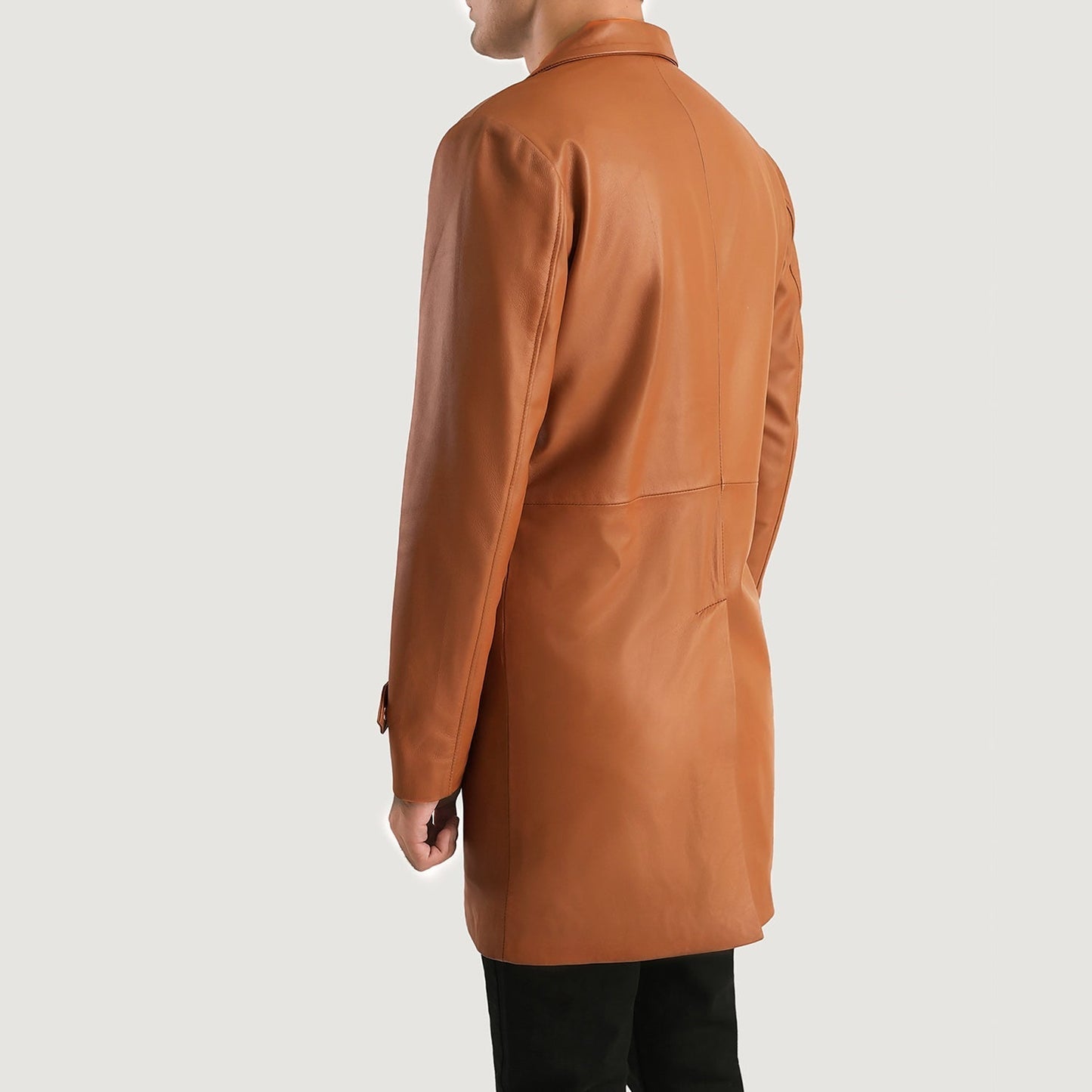 Infinity Tan Brown Leather Coat - Rare Leather