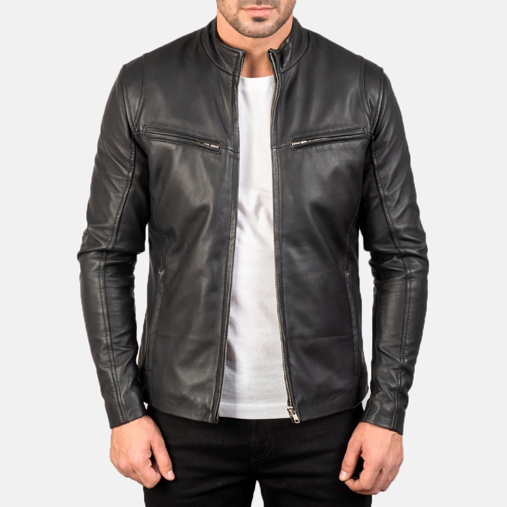 Ionic Black Leather Jacket - Vox Leather