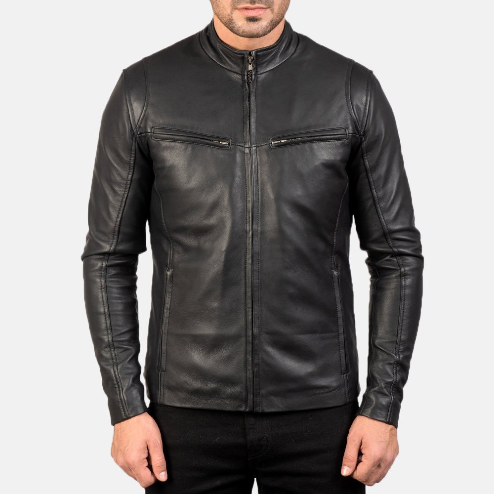 Ionic Black Leather Jacket - Vox Leather