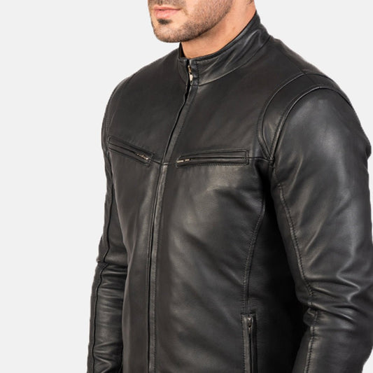 Ionic Black Leather Jacket - Vox Leather