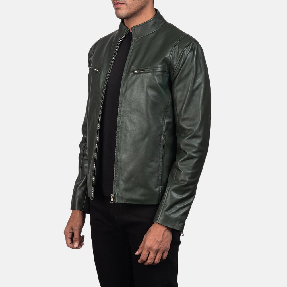 Ionic Green Leather Biker Jacket - Vox Leather