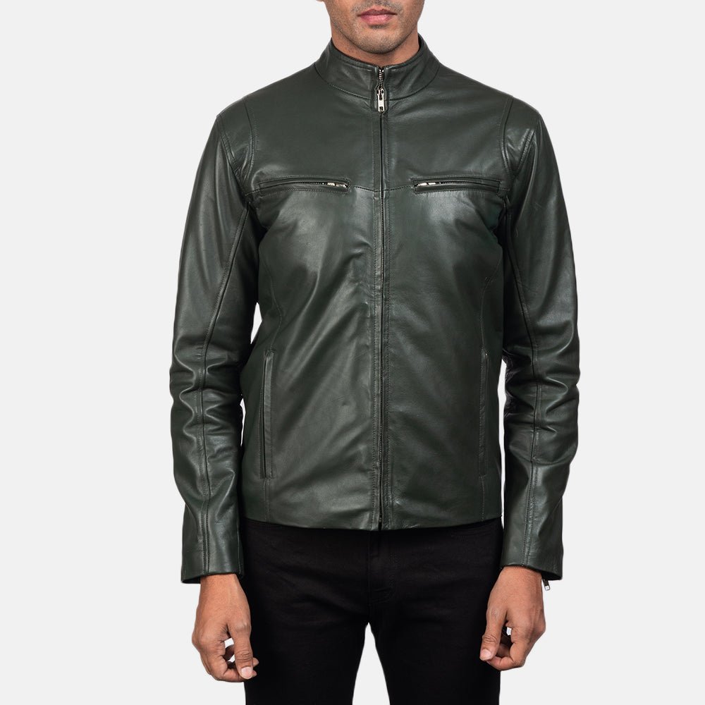 Ionic Green Leather Biker Jacket - Vox Leather