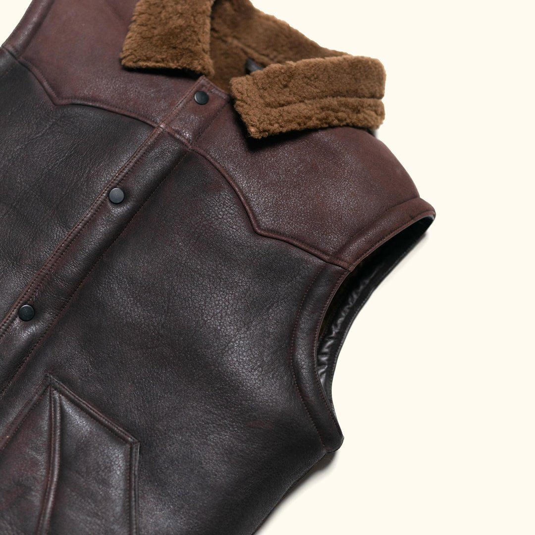 Jackson Leather Shearling Vest - Vox Leather