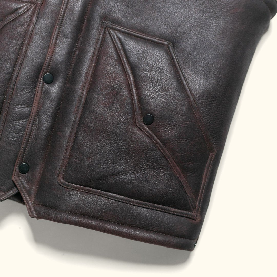 Jackson Leather Shearling Vest - Vox Leather