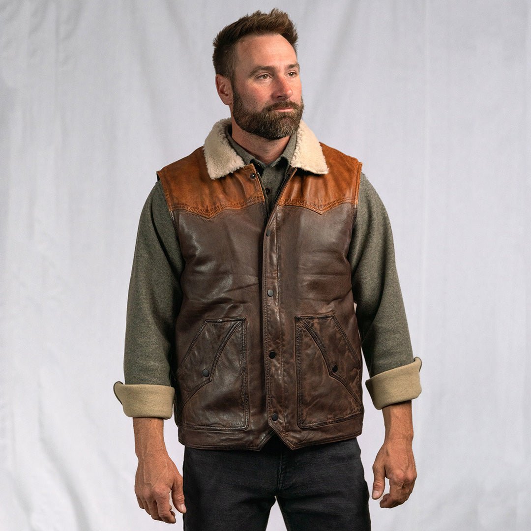 Jackson Leather Sherpa Vest - Rare Leather