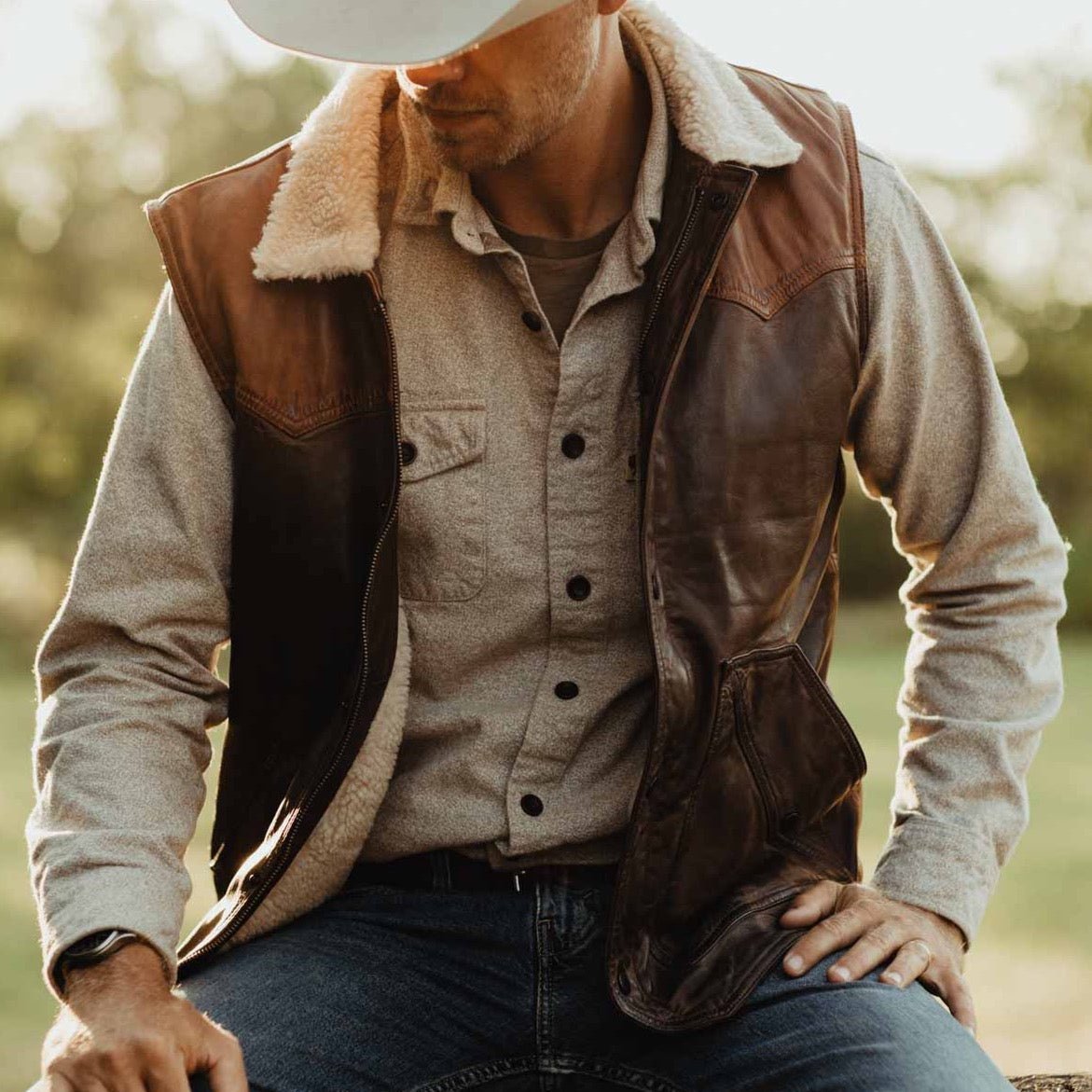 Jackson Leather Sherpa Vest - Vox Leather