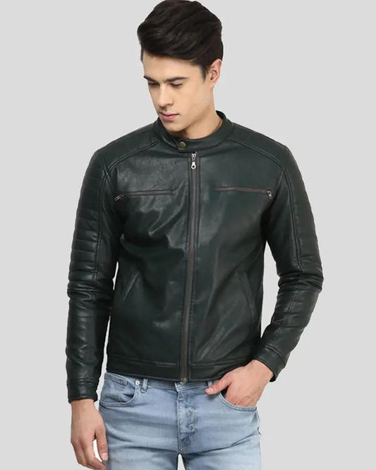 Jacob Black Biker Leather Jacket - Vox Leather