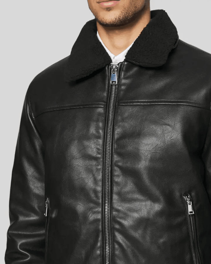 Jett Black Bomber Leather Jacket - Vox Leather