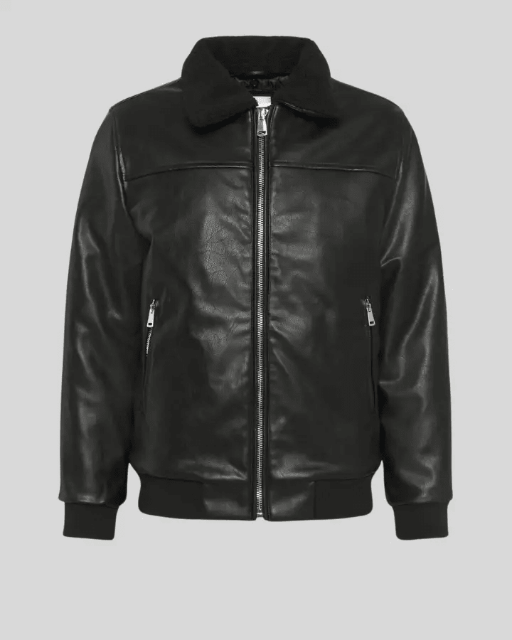 Jett Black Bomber Leather Jacket - Vox Leather