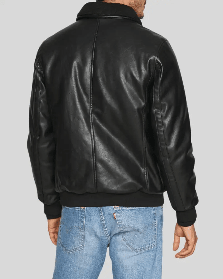 Jett Black Bomber Leather Jacket - Vox Leather