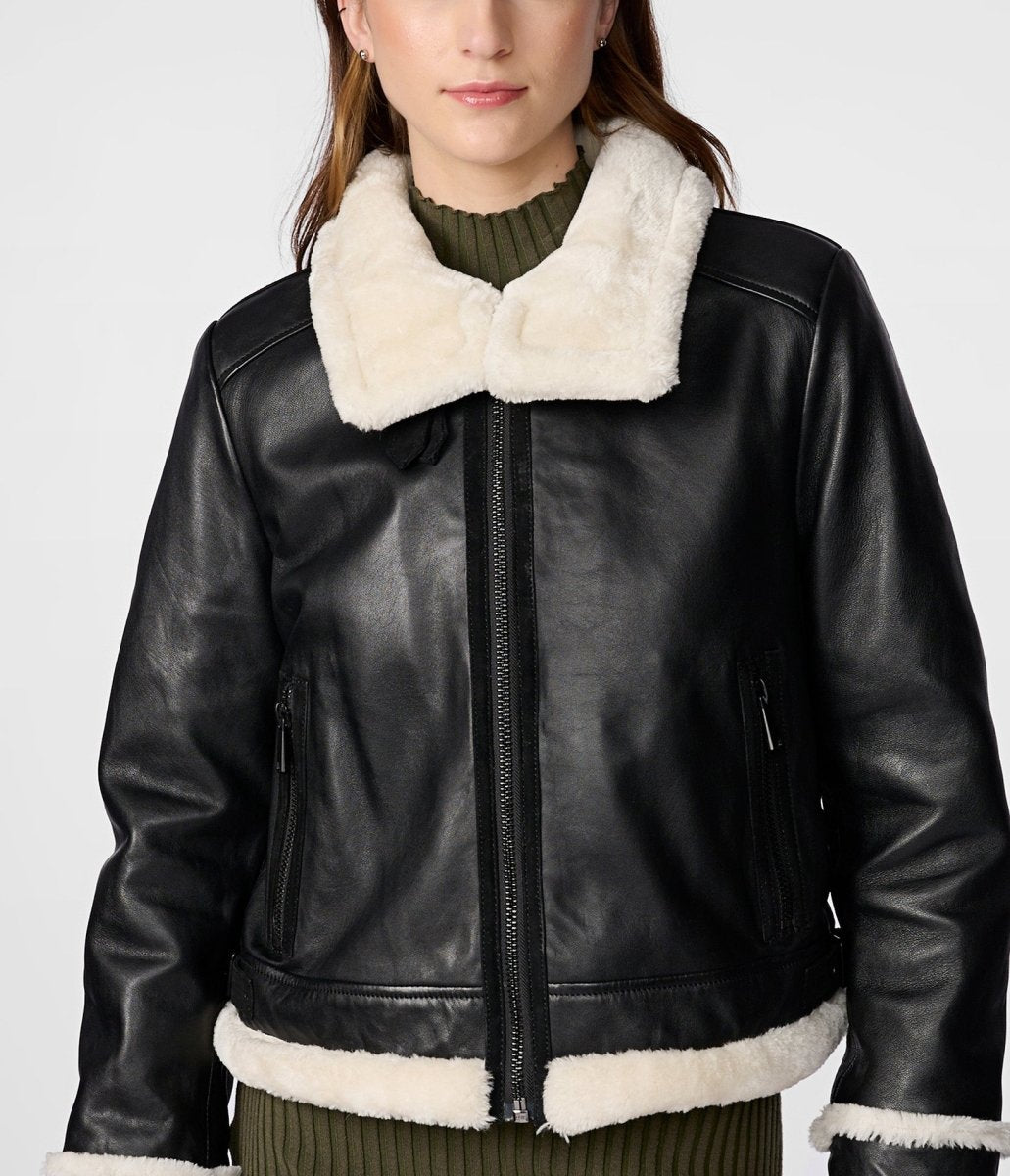Jodi Leather Shearling Jacket - Vox Leather
