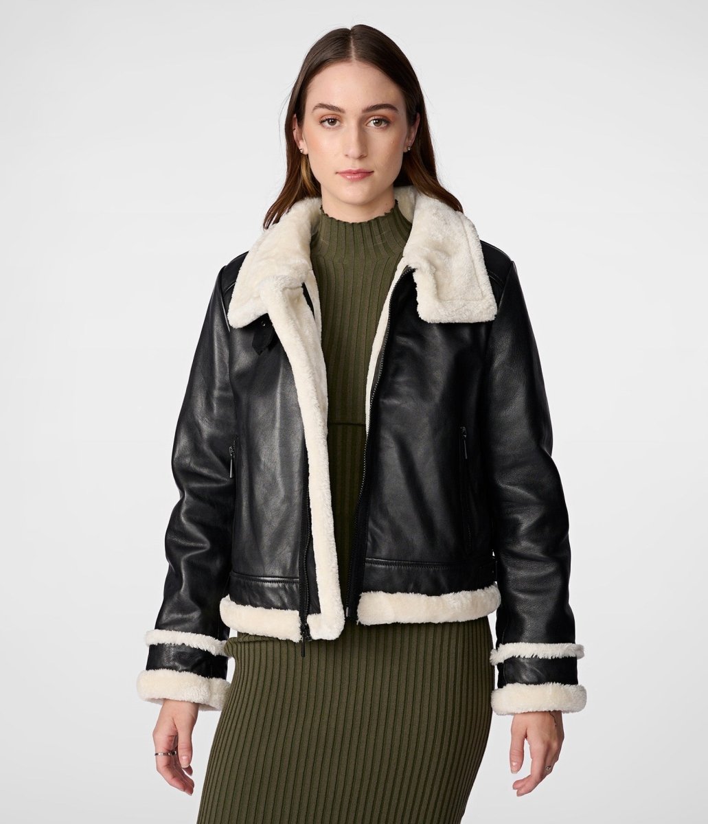 Jodi Leather Shearling Jacket - Vox Leather