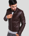 Joey Brown Leather Racer Jacket - Rare Leather