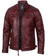 Johnson Burgundy Quilted Motorcycle Leather Jacket - Rare Leather