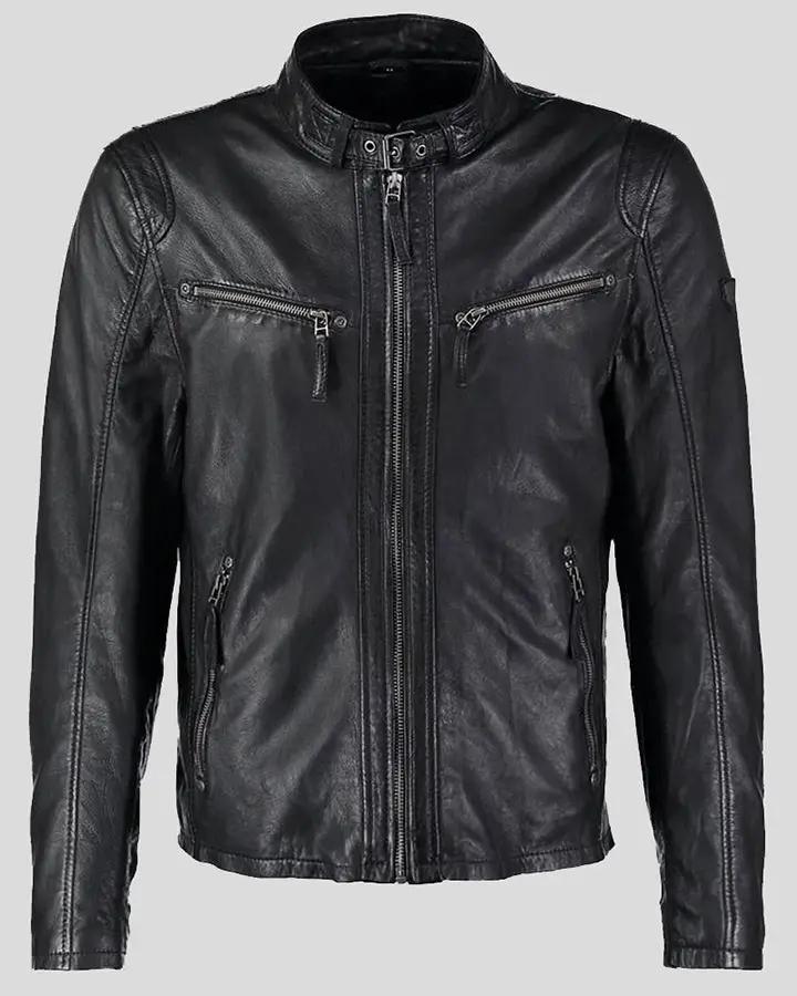 Jose Black Leather Racer Jacket - Rare Leather