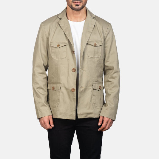 Kajetan Beige Safari Jacket - Vox Leather