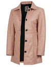 Kandis Women Pink Real Leather Car Coat - Vox Leather