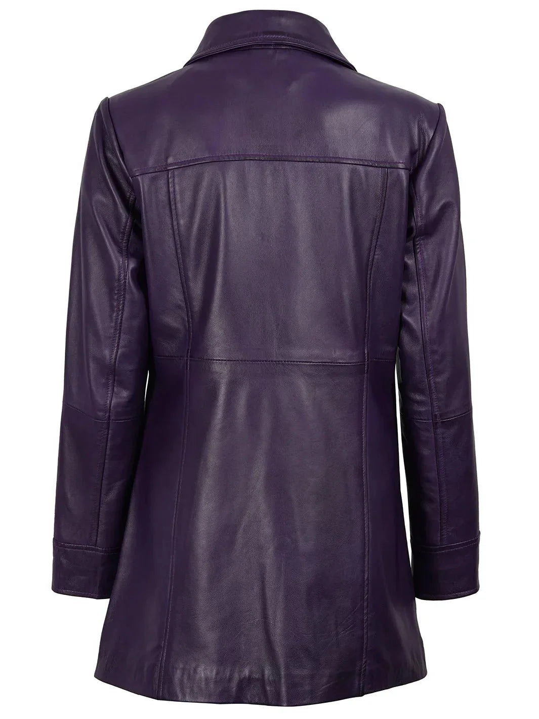 Kandis Women's Leather Purple 3/4 Length Car Coat - Rare Leather