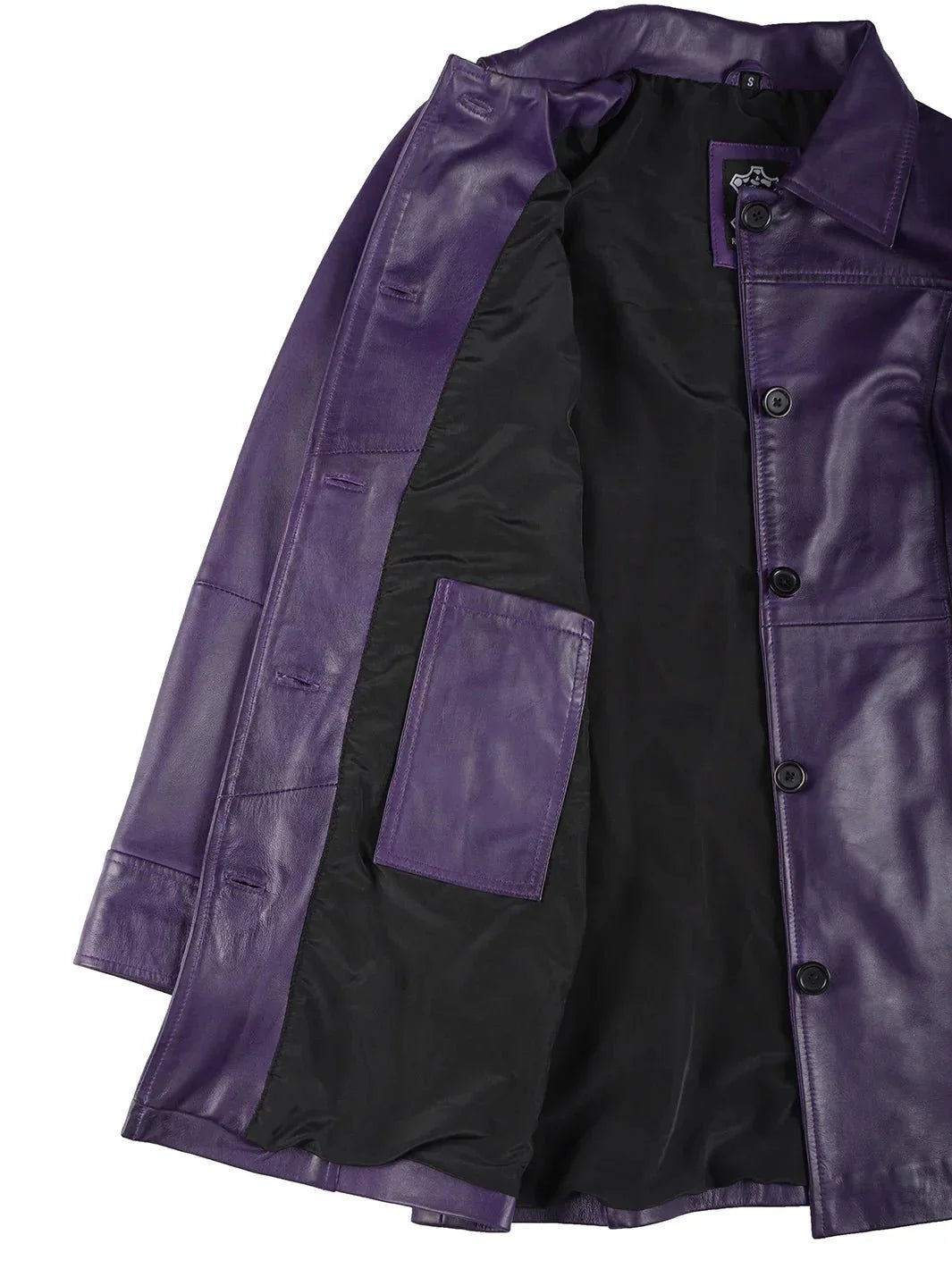 Kandis Women's Leather Purple 3/4 Length Car Coat - Rare Leather