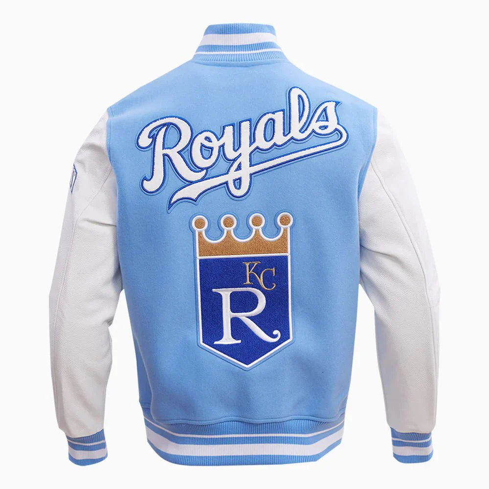 Kansas City Royals MLB Rib Wool Varsity Jacket - Rare Leather