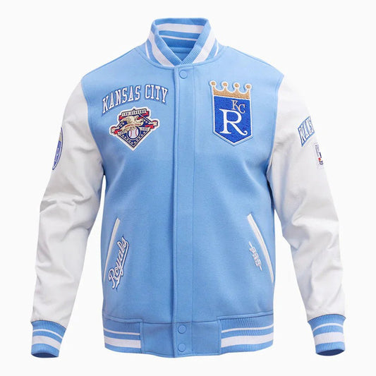 Kansas City Royals MLB Rib Wool Varsity Jacket - Vox Leather